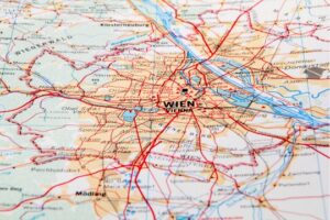 Entwicklung des Arbeitsmarktes in Wien: Stadtplan von Wien